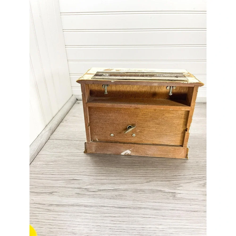 MCM Wooden Musical Jewelry Box - Vintage Trinket Box